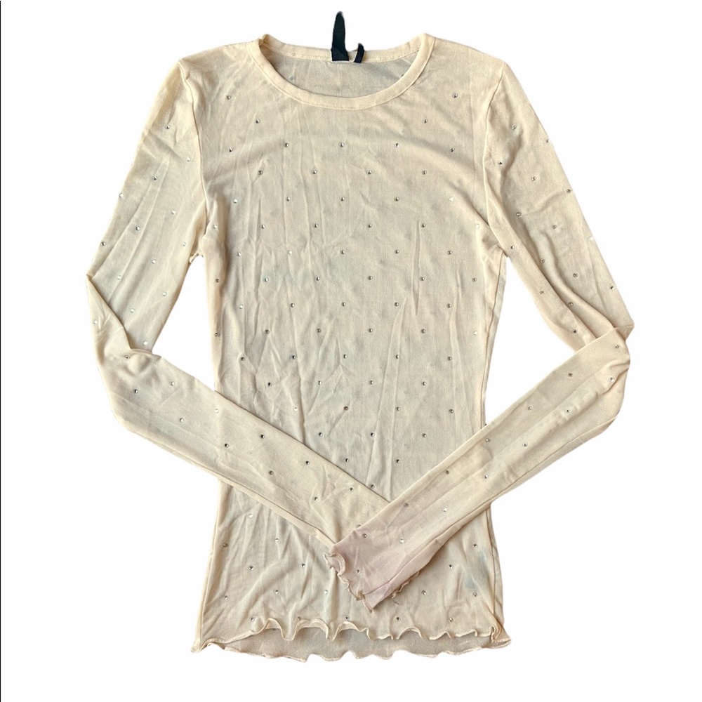 Urban Outfitters nude mesh ringtone top